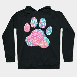 Bright Seashell Paw Print Hoodie